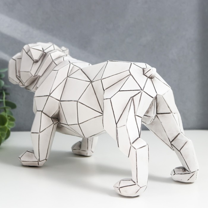 Сувенир полистоун 3D "Английский бульдог" беж 15х11х28 см