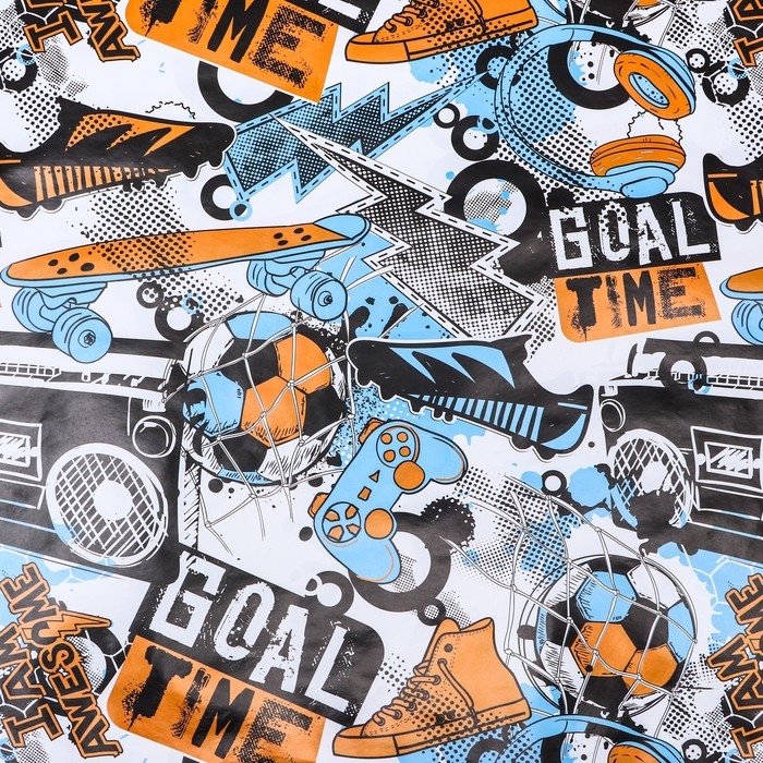 Бумага упаковочная глянцевая Футбол", 70 &times; 100 см,1 лист