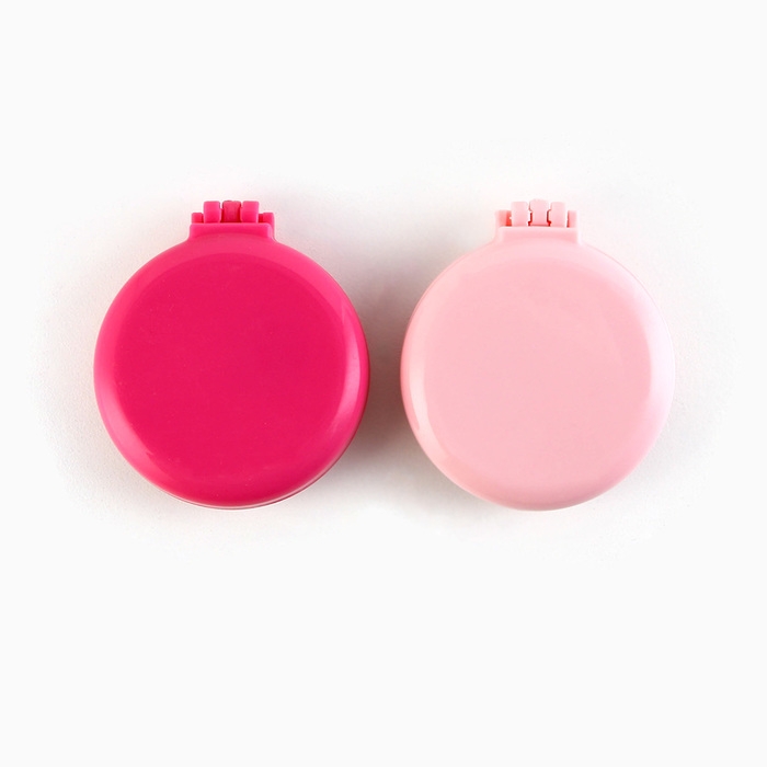 Расчёска массажная, складная, с зеркалом, 6 &times; 6 х 3 см, цвет розовый МИКС