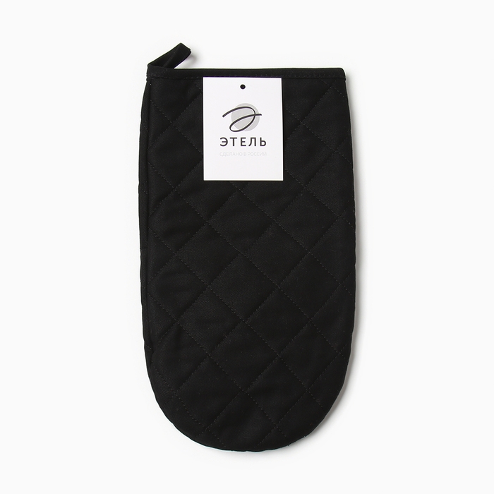 Варежка-прихватка Этель "Kitchen" цв.черный, 15х28см,саржа, 100% х/л