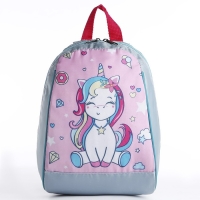 Рюкзак школьный детский для девочки «Единорожка», 20х13х26, отд на молнии, сиреневый Рюкзак школьный детский для девочки «Единорожка», 20х13х26, отд на молнии, сиреневый