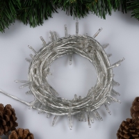 Гирлянда &laquo;Нить&raquo; 10 м, IP20, прозрачная нить, 100 LED, свечение жёлтое, 8 режимов, 220 В