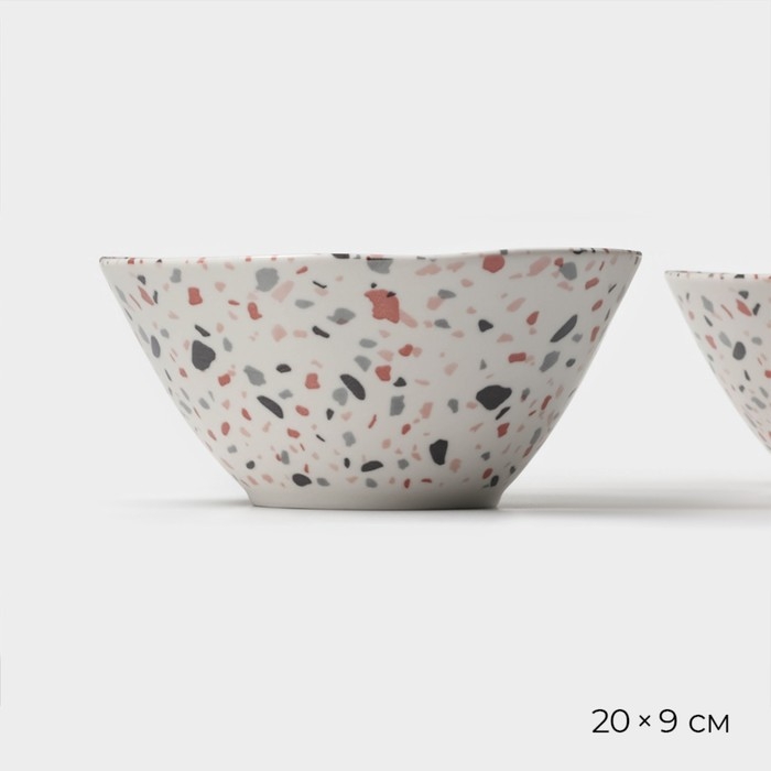 Набор салатников фарфоровых Magistro Terazzo, 1,4 л, 20×9 см, 2 шт Набор салатников фарфоровых Magistro Terazzo, 1,4 л, 20×9 см, 2 шт