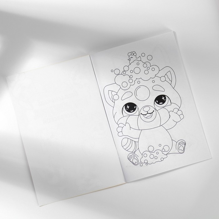 Подарочный набор блокнот-раскраска, трафарет, наклейки и восковые мелки &laquo;Котиков много не бывает&raquo;