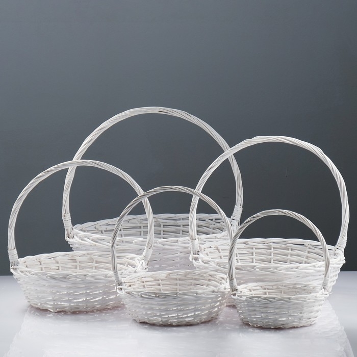 Набор корзин, 5 шт, 41/52&times;17/50, 36/46&times;15/45, 30/39&times;13/40, 25/33&times;11/36, 21/27&times;10/31 см, ива