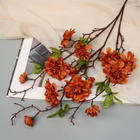 Цветы искусственные "Пеларгония карнавал" 66х7 см, оранжево-коричневый Цветы искусственные "Пеларгония карнавал" 66х7 см, оранжево-коричневый