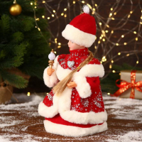 Снегурочка "В красной шубке с сердечком" двигается, 30 см Снегурочка "В красной шубке с сердечком" двигается, 30 см