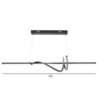 Светильник "Изгибы" LED 32Вт 6000К чёрный 100х18-110 см