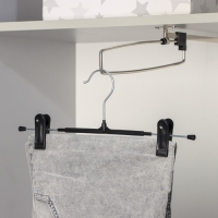 Вешалки для брюк и юбок с зажимами, набор 10 шт, 32×13,5 см, цвет чёрный Вешалки для брюк и юбок с зажимами, набор 10 шт, 32×13,5 см, цвет чёрный