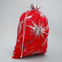 Мешочек подарочный плюш &laquo;Полярная звезда&raquo;, тиснение, 30 х 40 см +/- 1.5 см, Новый год