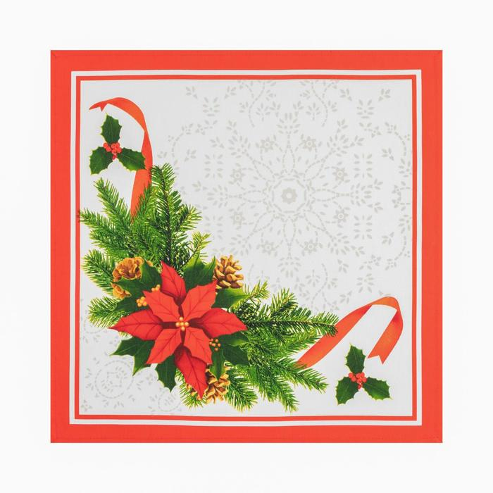 Набор столовый Этель "Рождественский бал" скатерть 180*150 см, салфетки 40*40 см 8 шт, хлопок 100%