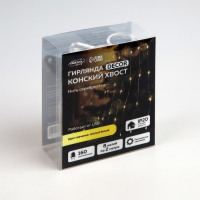 Гирлянда &laquo;Конский хвост&raquo; 8 нитей по 2 м, IP20, серебристая нить, 160 LED, свечение тёплое белое, USB