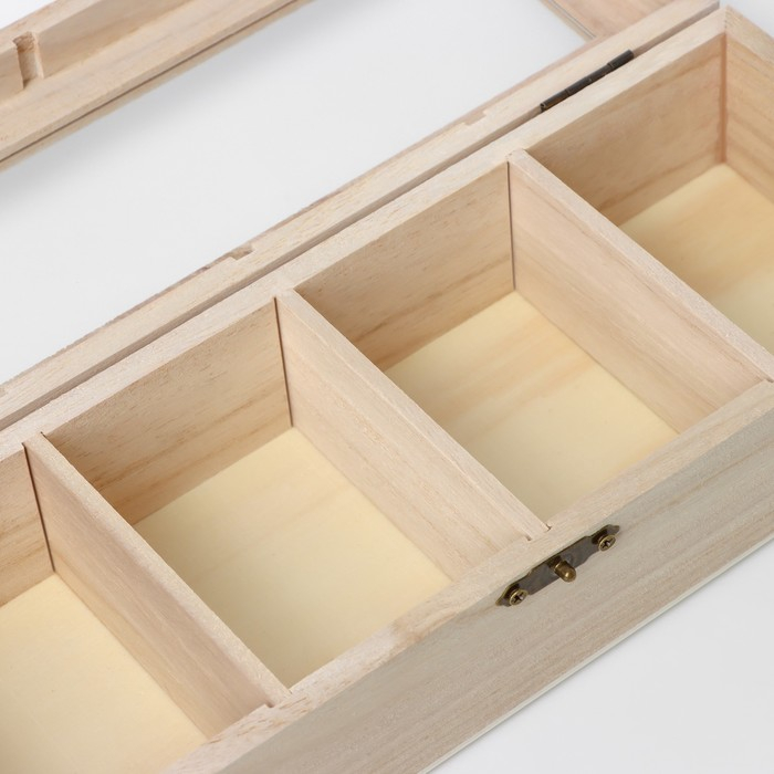 Ящик для хранения чайных пакетиков Доляна &laquo;Ахмадабад&raquo;, 4 ячейки, 25&times;9,5&times;6,5 см