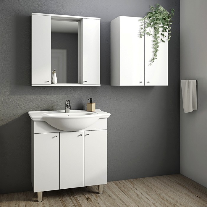 Шкаф-зеркало Spectrum 75, 75 х 75 х 15 см, с доводчиком Шкаф-зеркало Spectrum 75, 75 х 75 х 15 см, с доводчиком