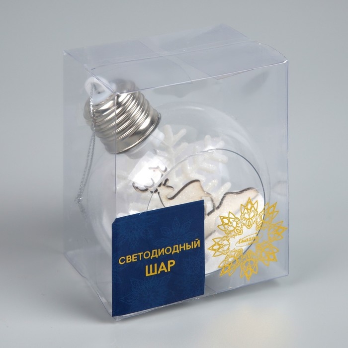 Ёлочный шар «Снежный пейзаж», батарейки, 1 LED, свечение тёплое белое Ёлочный шар «Снежный пейзаж», батарейки, 1 LED, свечение тёплое белое