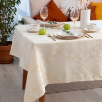 Скатерть Этель "Узор" цв.бежевый, 142*283 +/-3 см, 115 &plusmn;10 гр,100% п/э