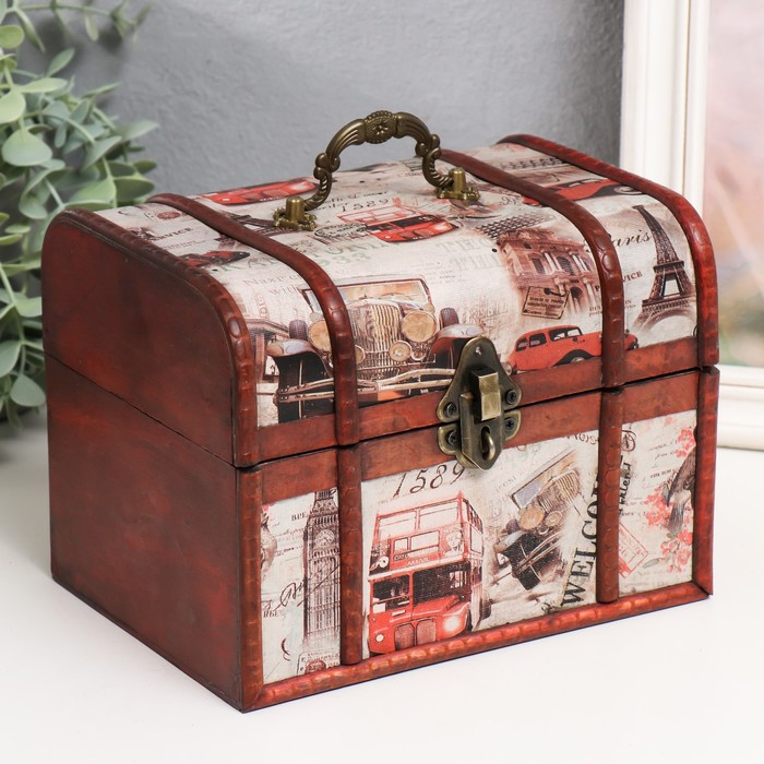 Шкатулка дерево сундучок Шкатулка дерево сундучок "Париж" 15х20х15 см