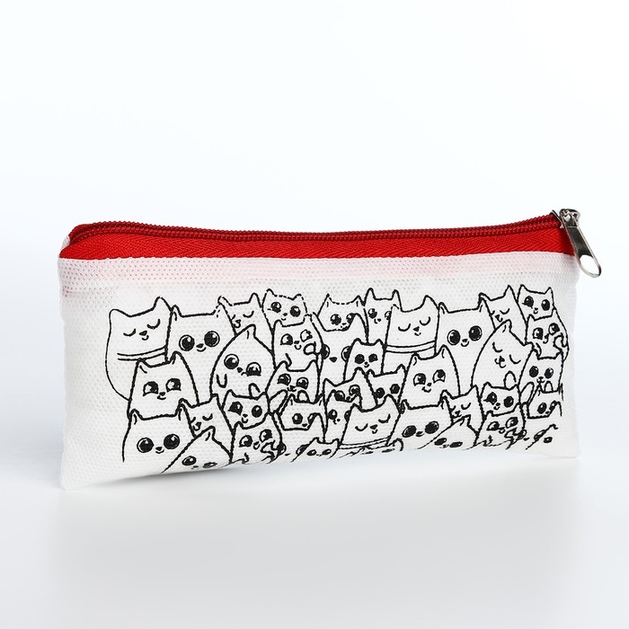 Пенал под раскраску Пенал под раскраску "Котики", цвет красный
