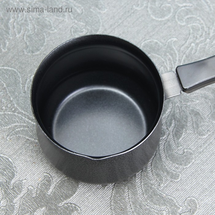 Турка &laquo;Мортен&raquo;, 500 мл, 20&times;9,5&times;7,5 см, пластиковая ручка, антипригарное покрытие, цвет чёрный