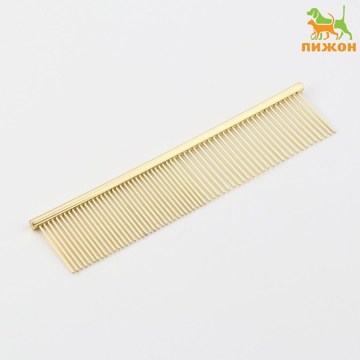 Расческа для шерсти с гальваническим покрытием, 18,8 х 4,2 см, золотистая Расческа для шерсти с гальваническим покрытием, 18,8 х 4,2 см, золотистая
