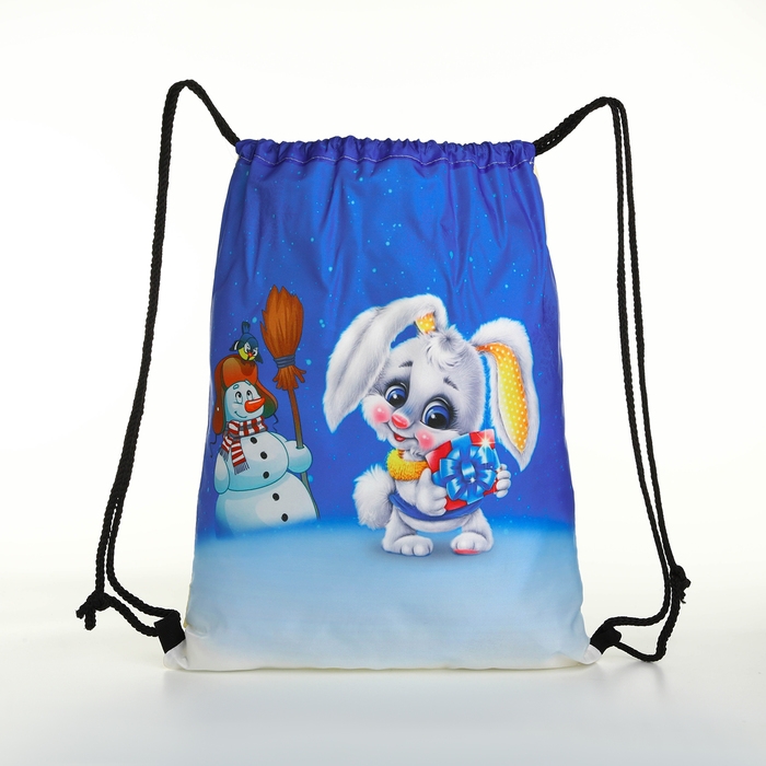 Новый год 2025. Новогодний мешок для подарков на шнурке &laquo;Зайчик&raquo;, цвет разноцветный