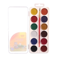 Акварель 12 цветов Мульти-Пульти "Приключения Енота", медовая, с кистью, пластик, европодвес