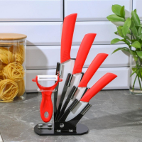 Набор кухонный на подставке Доляна «Симпл», 5 предметов: ножи 7,5 см, 10,5 см, 13 см, 15 см, овощечистка, цвет красный Набор кухонный на подставке Доляна «Симпл», 5 предметов: ножи 7,5 см, 10,5 см, 13 см, 15 см, овощечистка, цвет красный