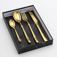 Столовые приборы из нержавеющей стали Magistro &laquo;Джентри&raquo;, 4 предмета, цвет золотой