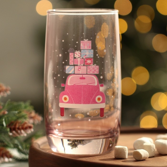 Новый год. Стакан стеклянный &laquo;Подарки&raquo;, 330 мл
