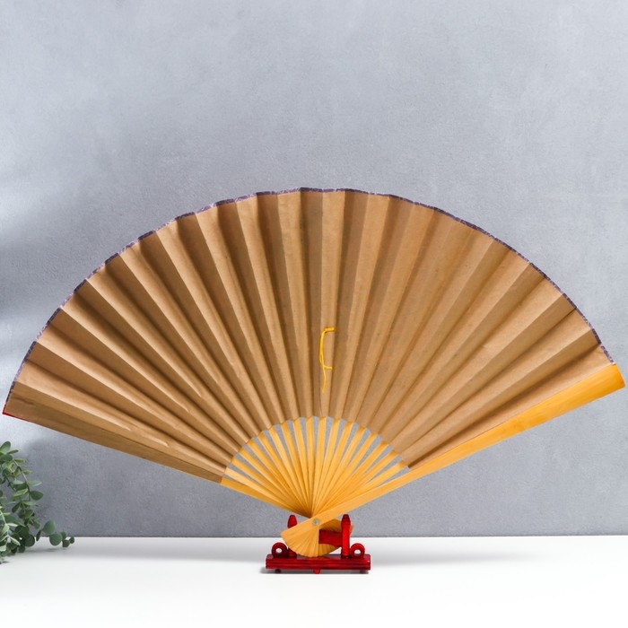 Веер бамбук, текстиль h=50 см Веер бамбук, текстиль h=50 см "Сакура с птицами" красный