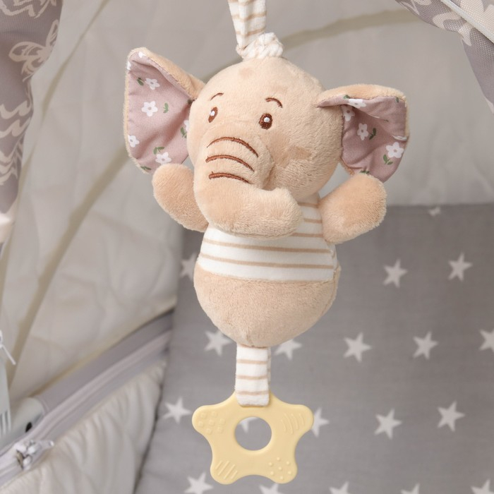 Подвеска мягкая с вибрацией «Слоник Няша», прорезыватель, на кроватку, коляску, Крошка Я Подвеска мягкая с вибрацией «Слоник Няша», прорезыватель, на кроватку, коляску, Крошка Я