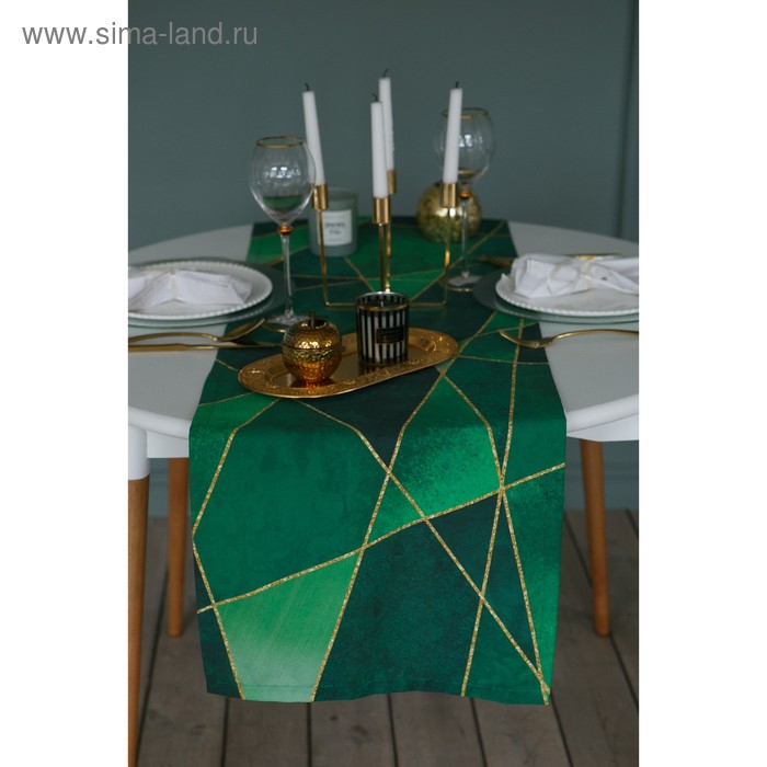 Дорожка на стол &laquo;Этель&raquo; Изумруд 40х146 см