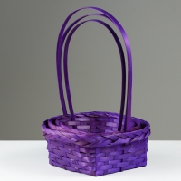 Набор корзин плетеных, D19x9/32 см, D22x9,5/34 см, D25x10/36 см, 3шт, фиолетовые, бамбук