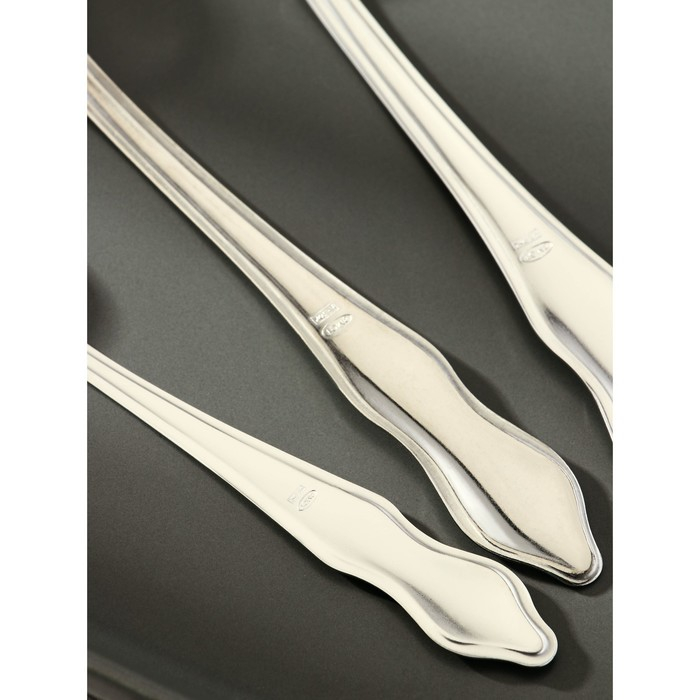 Набор столовых приборов &laquo;Новинка-1&raquo;, 18 предметов, толщина 1 мм, картонная коробка, цвет серебряный