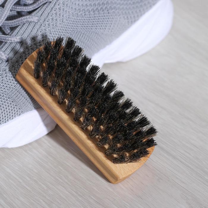 Щётка для обуви, 10,2&times;3,5 см, 59 пучков, натуральный волос