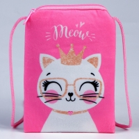 Сумка детская плюшевая "Кошечка принцесса" плоская Сумка детская плюшевая "Кошечка принцесса" плоская