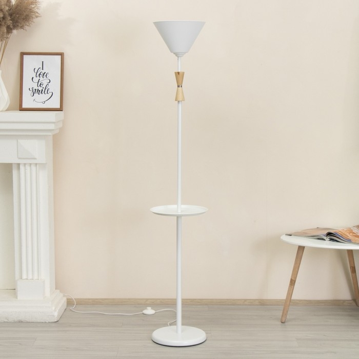 Торшер Торшер "Князь" со столиком 1х15Вт Е27 МОДЕЛЬ: BR 01036 белый