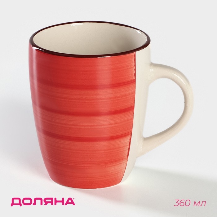Кружка керамическая Доляна «Морской мир», 360 мл, цвет красный Кружка керамическая Доляна «Морской мир», 360 мл, цвет красный