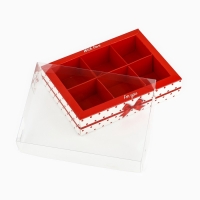 Коробка под 6 конфет с ячейками &laquo;Бант&raquo;, 10 х 14.5 х 3 см