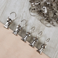 Кольцо для карниза, с зажимом, d = 32/36 мм, 20 шт, цвет серебряный Кольцо для карниза, с зажимом, d = 32/36 мм, 20 шт, цвет серебряный