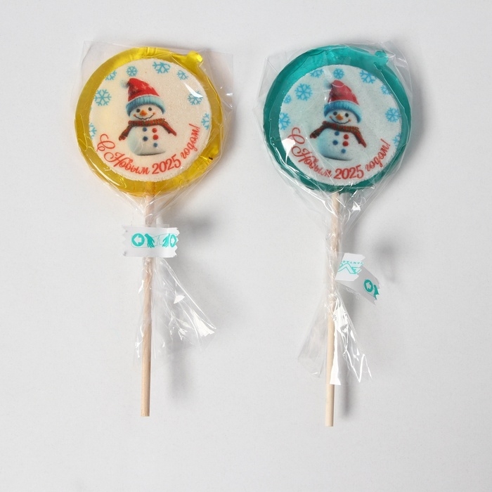 Новый год. Леденец Новый год. Леденец "НГ шарик с снеговиком", 30 г