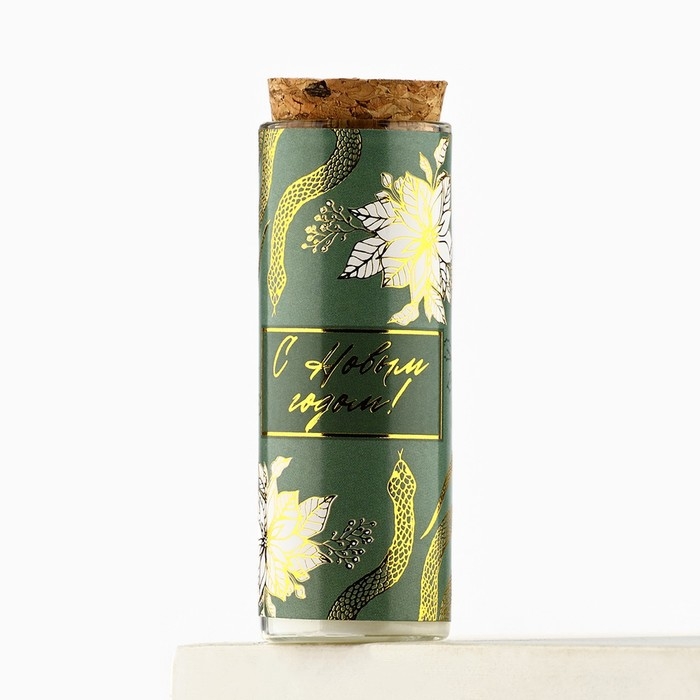 Свеча новогодняя «С новым годом», на Новый год, аромат зеленый чай, 9 х 3,5 см Свеча новогодняя «С новым годом», на Новый год, аромат зеленый чай, 9 х 3,5 см