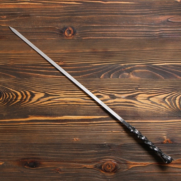 Шампур с ручкой горячей ковки Шампур с ручкой горячей ковки "Серебрянный крючок" рабочая длина - 50 см