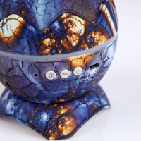 Световой прибор &laquo;Яйцо динозавра&raquo; 10 см, динамик, съёмная полусфера, свечение RGB, пульт ДУ, USB, синий