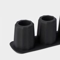 Форма для льда Доляна &laquo;Рюмки&raquo;, силикон, 20&times;5&times;5 см, 4 ячейки (3,8&times;5 см), цвет чёрный