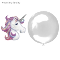 Шар полимерный 18" «Единорог», шар в шаре, с палочкой, цвет фиолетовый Шар полимерный 18" «Единорог», шар в шаре, с палочкой, цвет фиолетовый