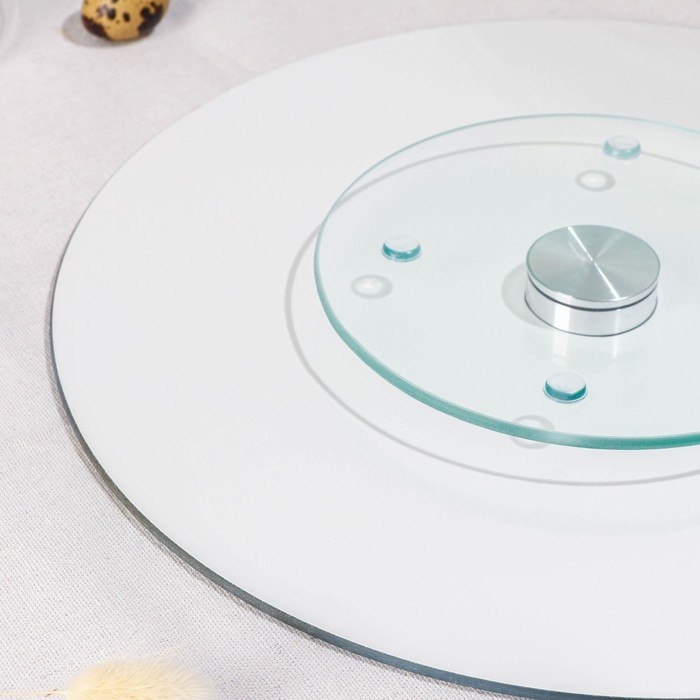 Подставка стеклянная для торта вращающаяся Доляна «Светлая Пасха», d=32 см ㅤ Подставка стеклянная для торта вращающаяся Доляна «Светлая Пасха», d=32 см ㅤ