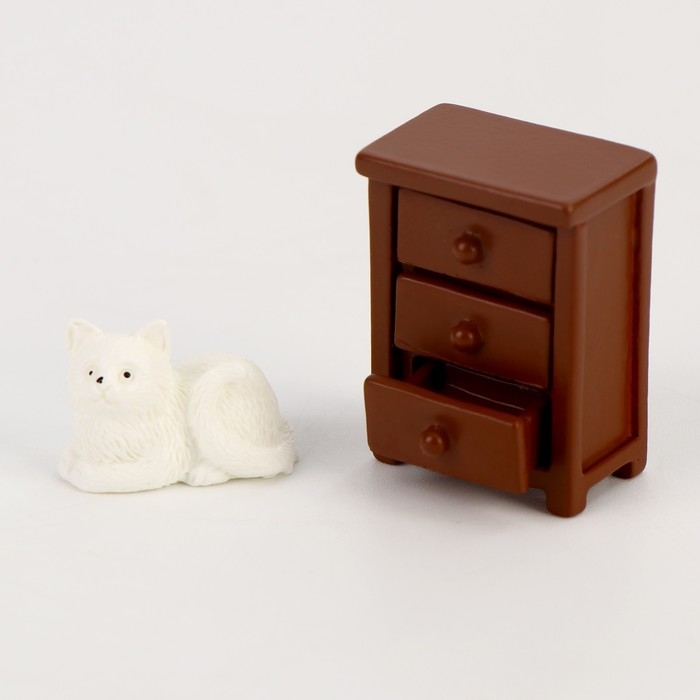Миниатюра кукольная &laquo;Тумбочка с котиком&raquo;