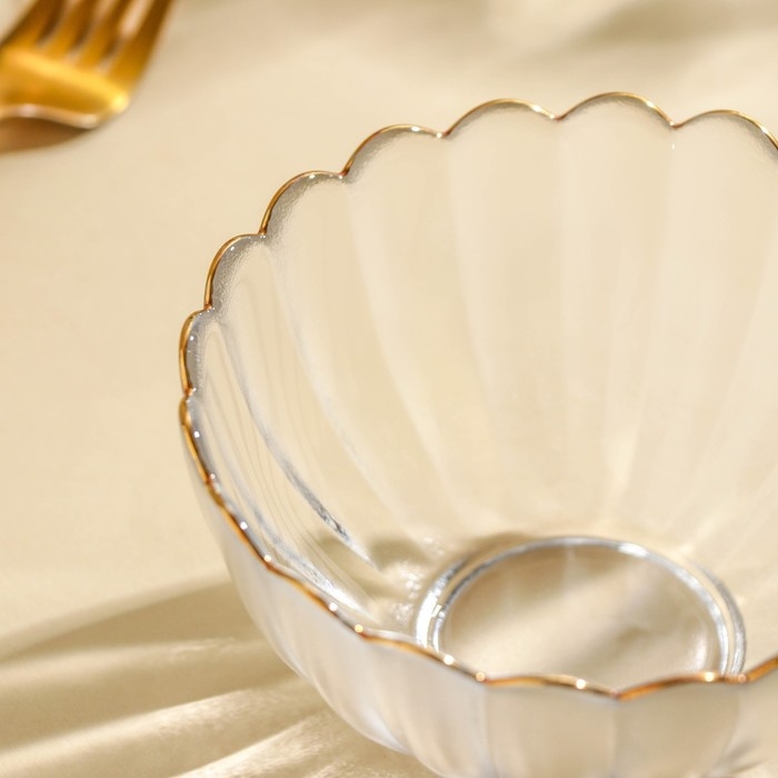 Салатник стеклянный &laquo;Хризантема&raquo;, 290 мл, d=11,7 см, цвет прозрачный