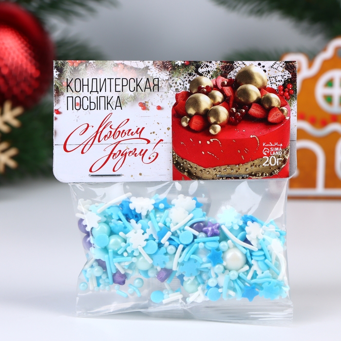 Новый год. Кондитерская посыпка "Зимние узоры", 20 г